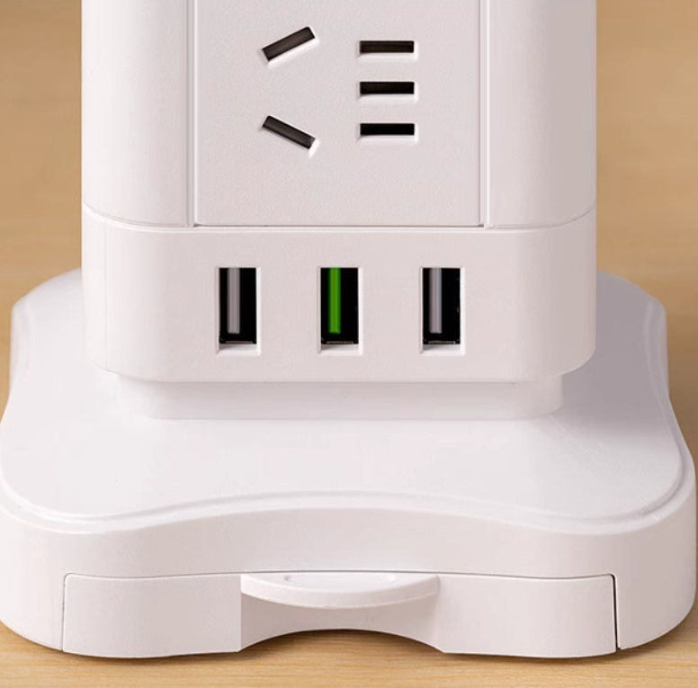 Three-dimensional socket multi-function, with USB fast charge