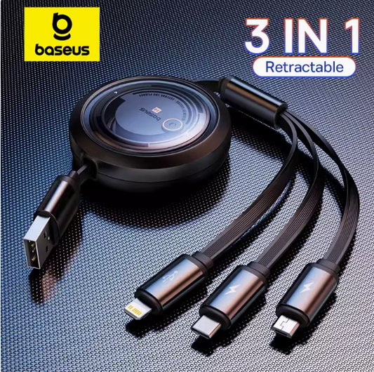 3 IN 1 USB RETRACTABLE MULTI CHARGE CABLE