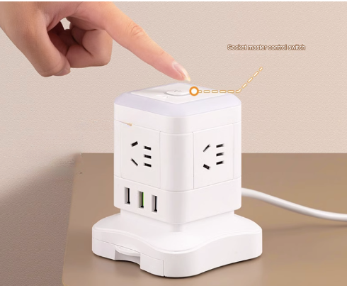 Three-dimensional socket multi-function, with USB fast charge