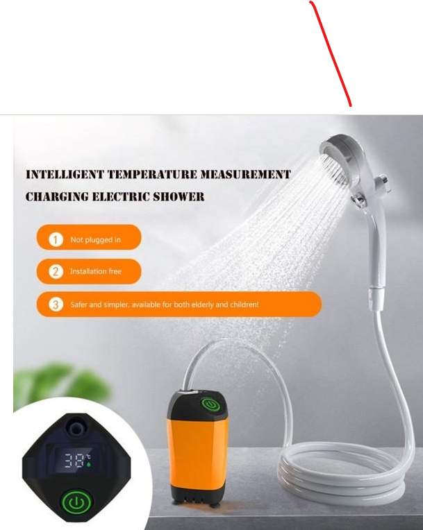 Electric Shower Pump Portable Hiking Camping Shower