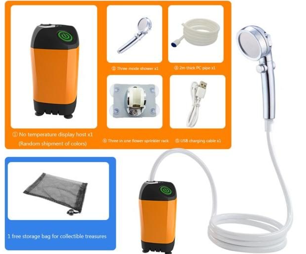 Electric Shower Pump Portable Hiking Camping Shower